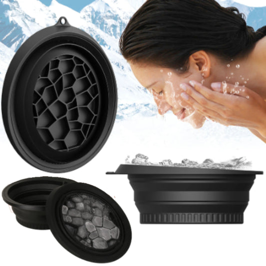 Face Ice Bath Bowl Silicone Foldable Portable Washbasin Facial Ice Compress Skincare Silicone Face Dipping Bowl Reduce Swelling