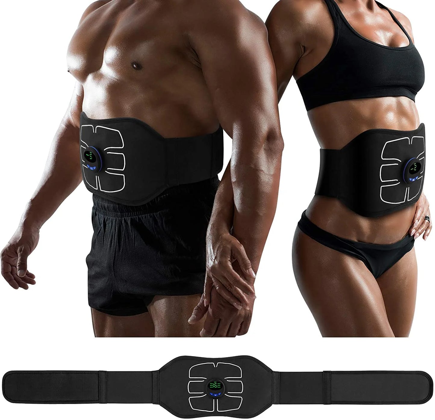 ABS Stimulator,Ab Machine,Abdominal Toning Belt Workout Portable Ab Stimulator Home Office Fitness Workout Equipment for Abdomen Black
