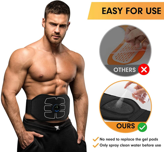 ABS Stimulator,Ab Machine,Abdominal Toning Belt Workout Portable Ab Stimulator Home Office Fitness Workout Equipment for Abdomen Black