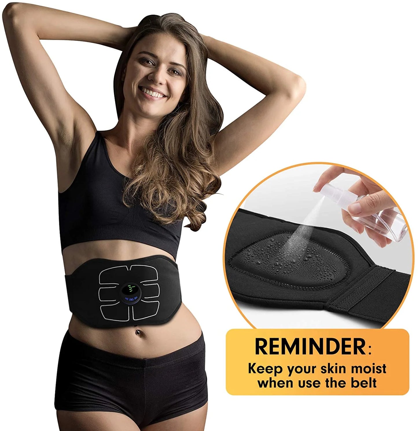 ABS Stimulator,Ab Machine,Abdominal Toning Belt Workout Portable Ab Stimulator Home Office Fitness Workout Equipment for Abdomen Black