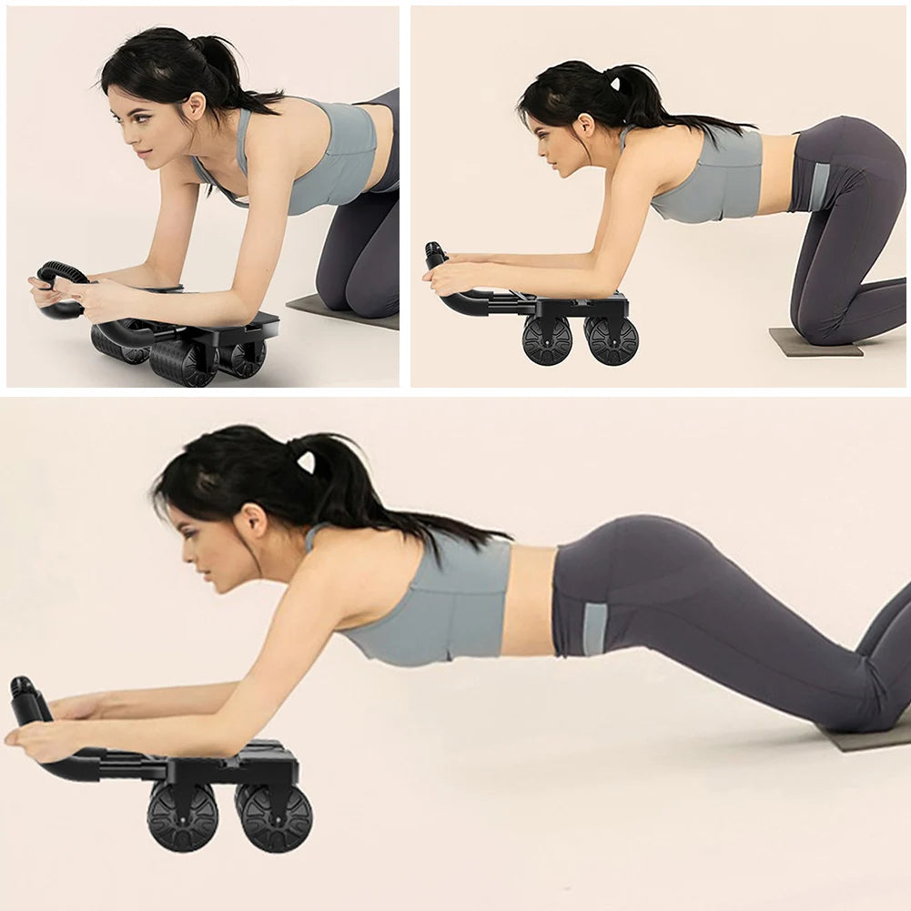 Ab Roller Wheel Abdominal Exercise Roller Automatic Rebound Ab Exercise Machine Heavy Duty Core Strengthening Trainer for Adults